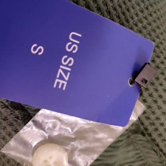 Waffle Knit Shaket Button Down Multi Media Boyfriend Shirt Jacket Button Down Lo - Picture 5 of 5